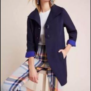 New Anthropologie Navy/Marin Blue Button Up Coat